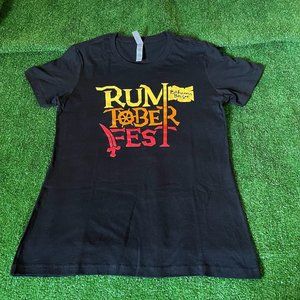 Bahama Breeze Women's Short Sleeve Crew Neck RUM-tober-FEST Black T-Shirt Size S